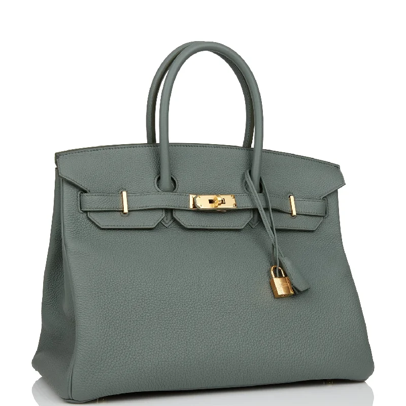 Hermes Birkin 35 Vert Amande Togo Gold Hardware