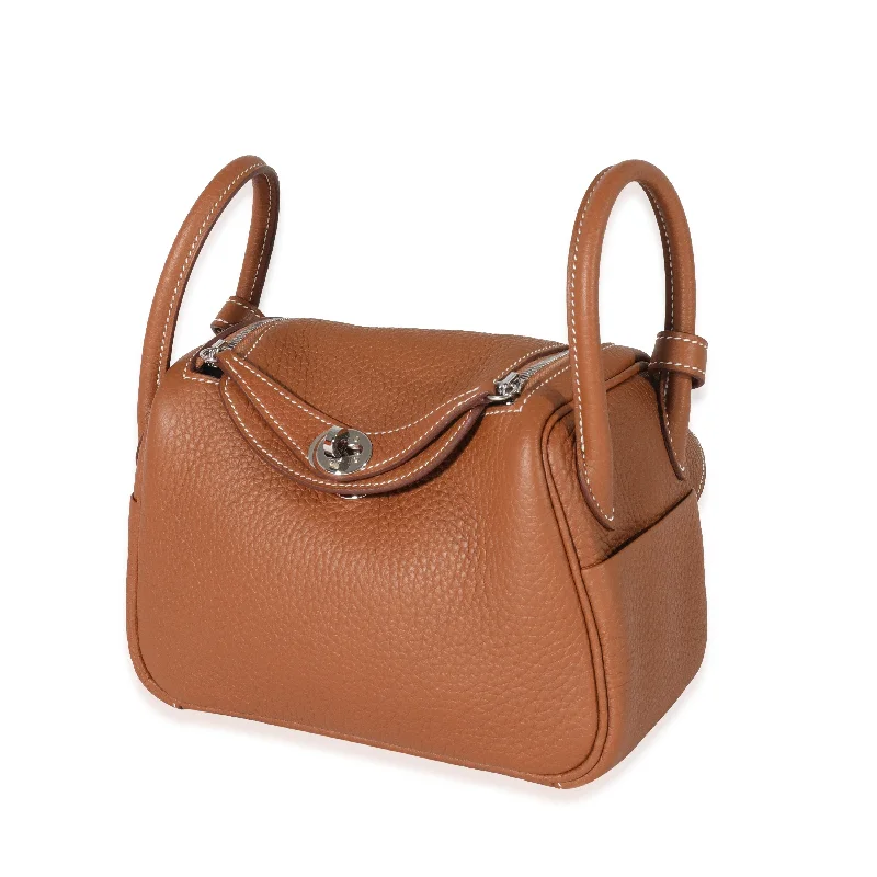 Hermes Gold Clemence Mini Lindy 20 PHW