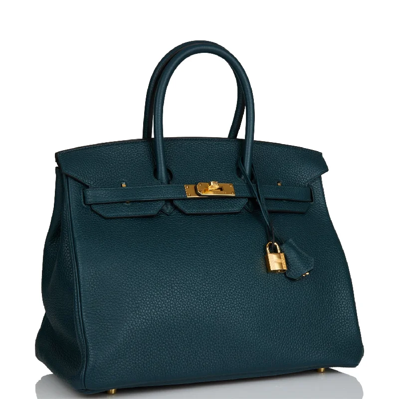 Hermes Birkin 35 Vert Cypress Togo Gold Hardware