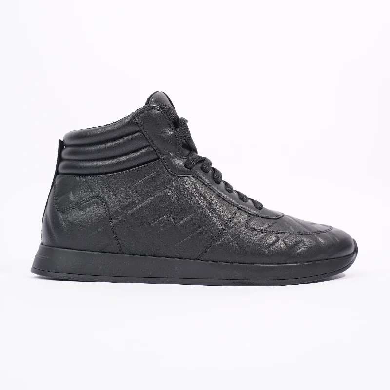 Fendi Womens Embossed Motif High Top Sneaker Black EU 36 / UK 3