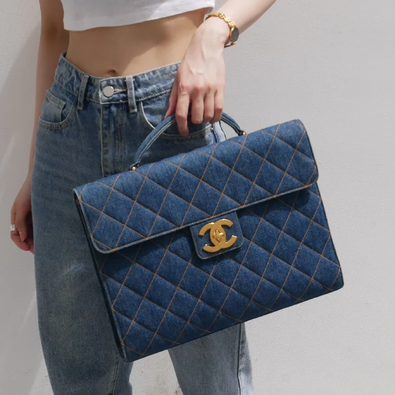 CHANEL 1996-1997 Denim Briefcase