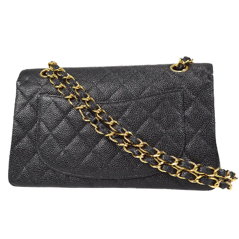 CHANEL 2001-2003 Classic Double Flap Small Black Caviar