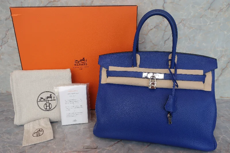 HERMES／エルメス バーキン35 トリヨンクレマンス ブルーエレクトリック □R刻印 ハンドバッグ 600100093