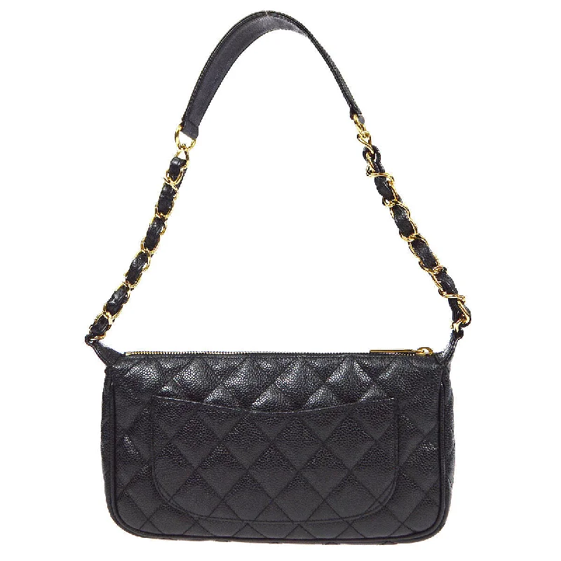 Chanel 2001-2003 Shoulder Bag Black Caviar