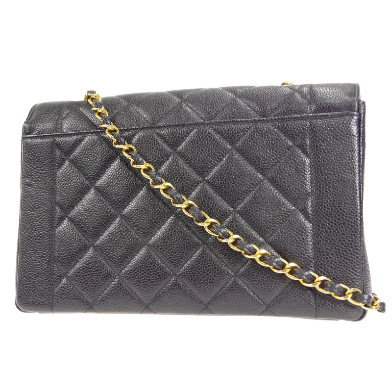 CHANEL 1997-1999 Tall Diana Flap Medium Black Caviar