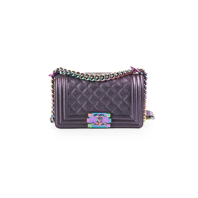 Chanel Small Boy Mermaid Iridescent Purple