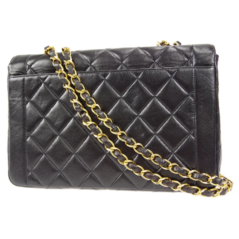 CHANEL 1994-1996 Border Flap Small Black Lambskin