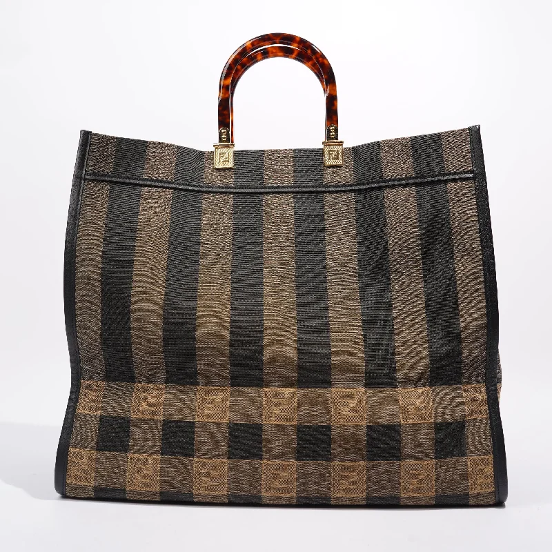 Fendi Sunshine Tote Brown Canvas Large