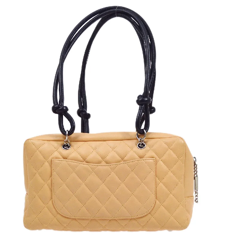 CHANEL 2004-2005 Cambon Ligne Bowling Bag Beige Calfskin