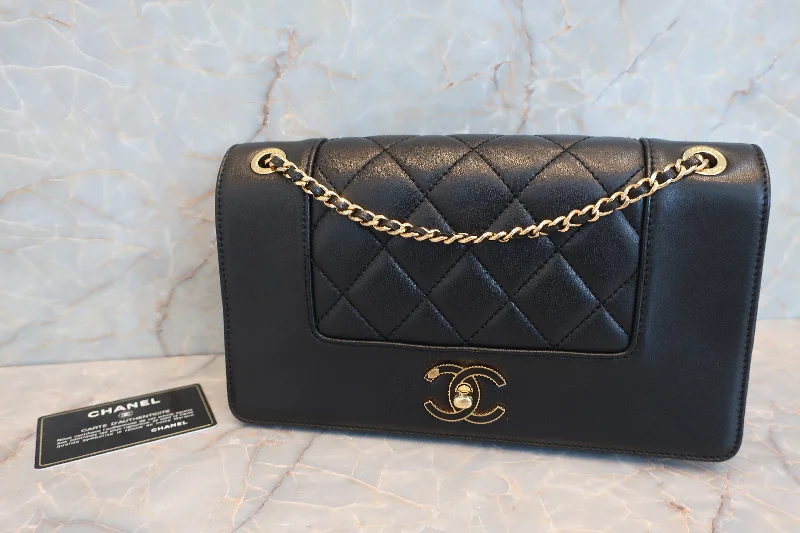 CHANEL/シャネル マトラッセチェーンショルダーバッグ ラムスキン ブラック/ゴールド金具 ショルダーバッグ 600100155