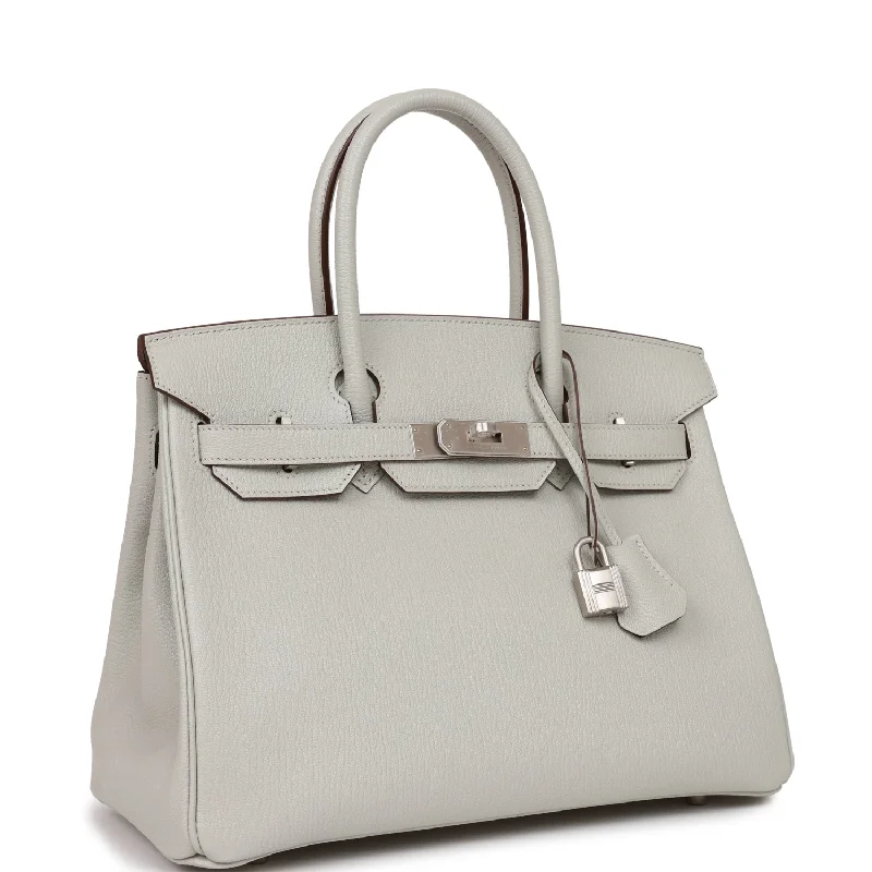 Hermes Special Order (HSS) Birkin 30 Gris Perle Verso Chevre Brushed Palladium Hardware