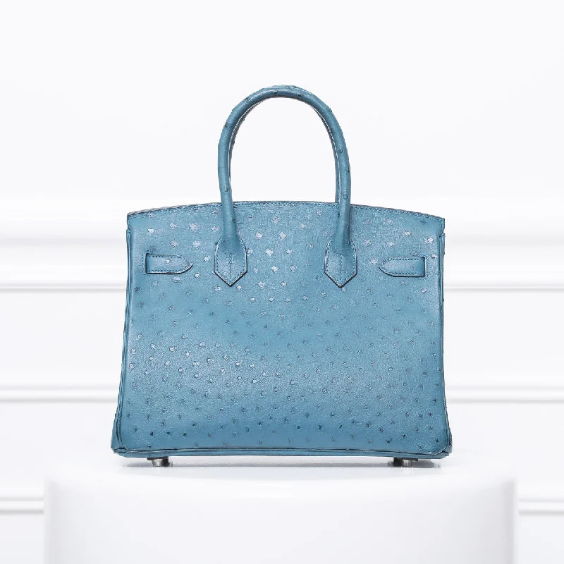 Hermes Cobalt Ostrich Birkin 30