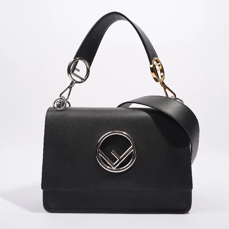 Fendi Womens Fendi Kan I Bag Black Leather