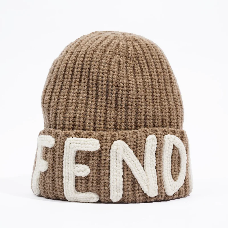 Fendi Fendi Beanie Beige Wool S-M