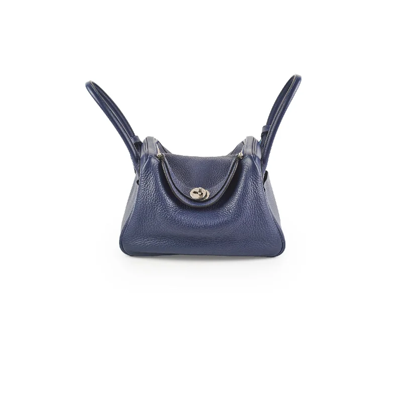 Hermes Lindy 26 Bleu Sapphire Clemence - Stamp Q Square