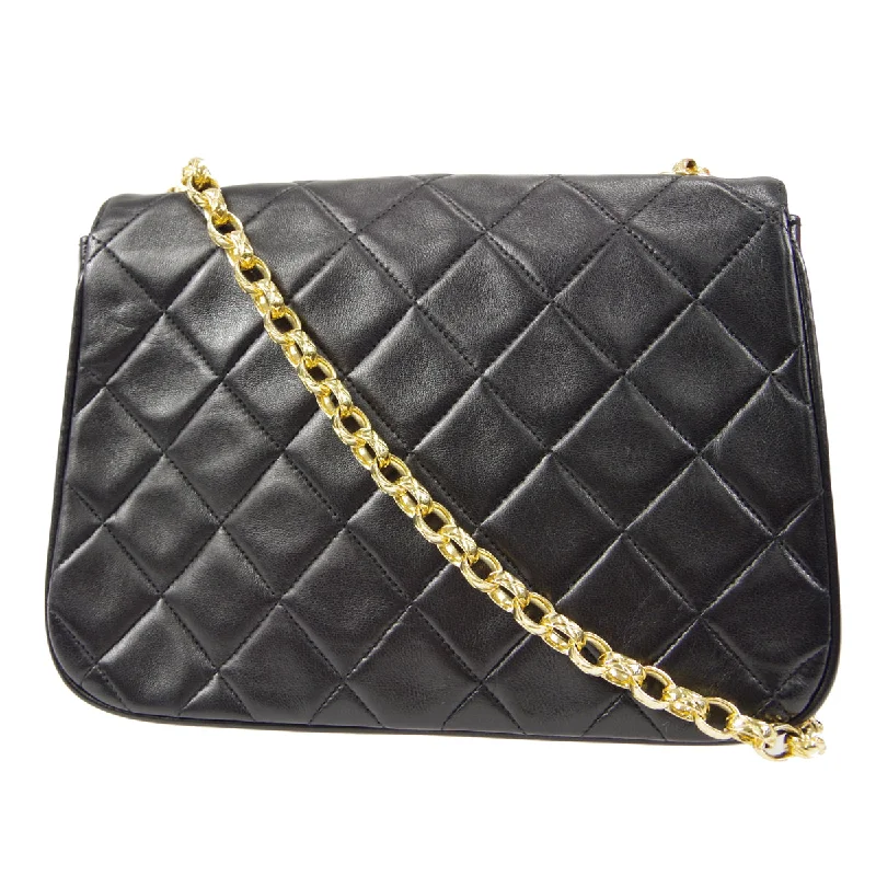 CHANEL 1994-1996 Round Flap Small Black Lambskin