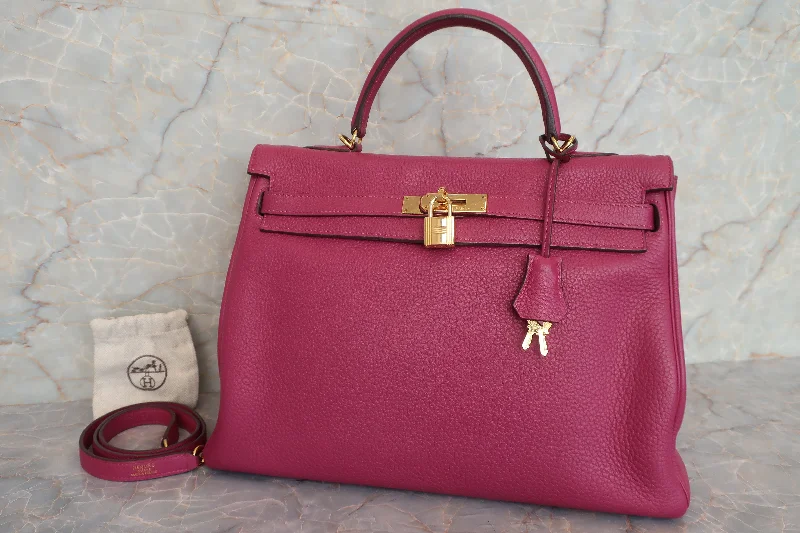 HERMES／エルメス ケリー35 トリヨンクレマンス トスカ □O刻印 ショルダーバッグ 600100185