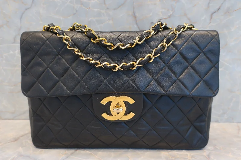 CHANEL/シャネル デカマトラッセシングルフラップチェーンショルダーバッグ ラムスキン ブラック/ゴールド金具 ショルダーバッグ 600100057