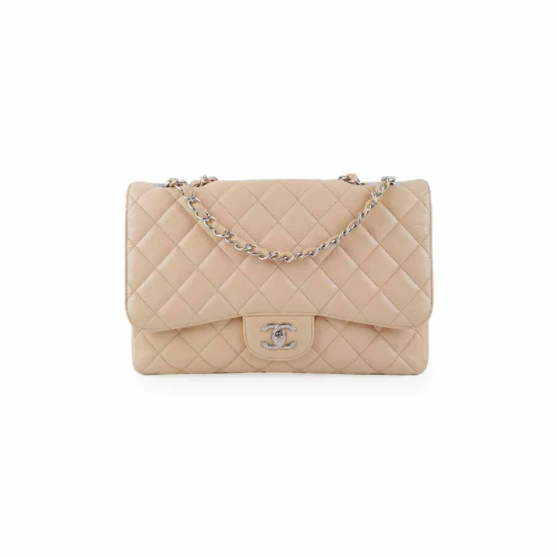 Chanel Classic Flap Jumbo Caviar Beige