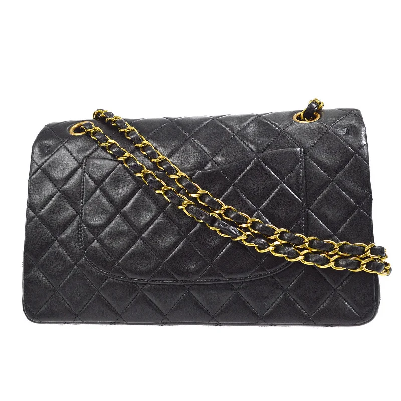 CHANEL 1994-1996 Classic Double Flap Medium Black Lambskin