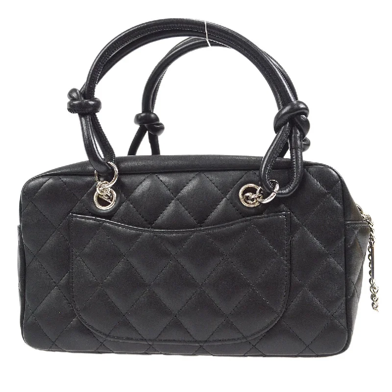 CHANEL 2005-2006 Cambon Ligne Mini Bowler Black Calfskin