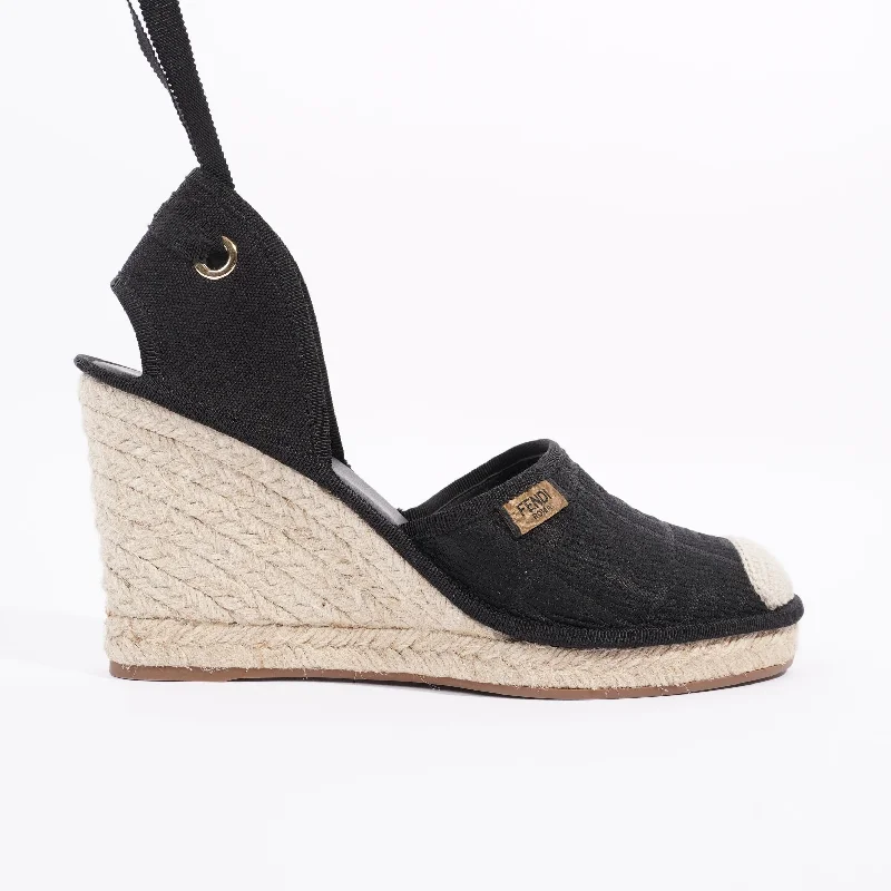 Fendi Womens Espadrilles Black EU 40 / UK 7