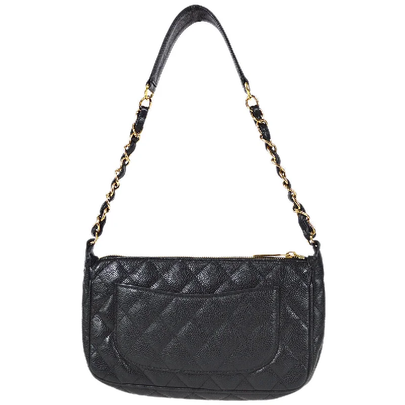 Chanel 2003-2004 Shoulder Bag Black Caviar