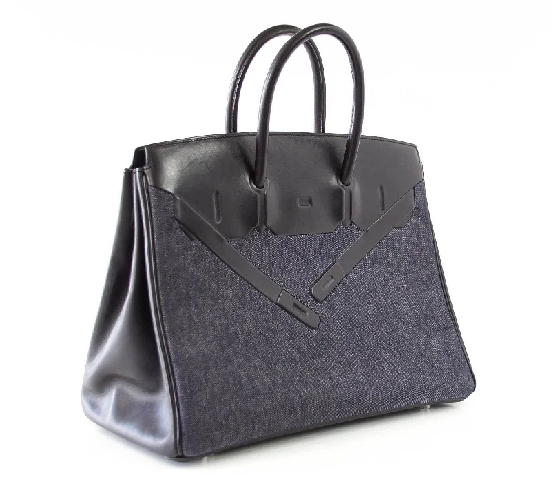 Hermes Birkin 35 Bag Rare Limited Edition Denim Shadow