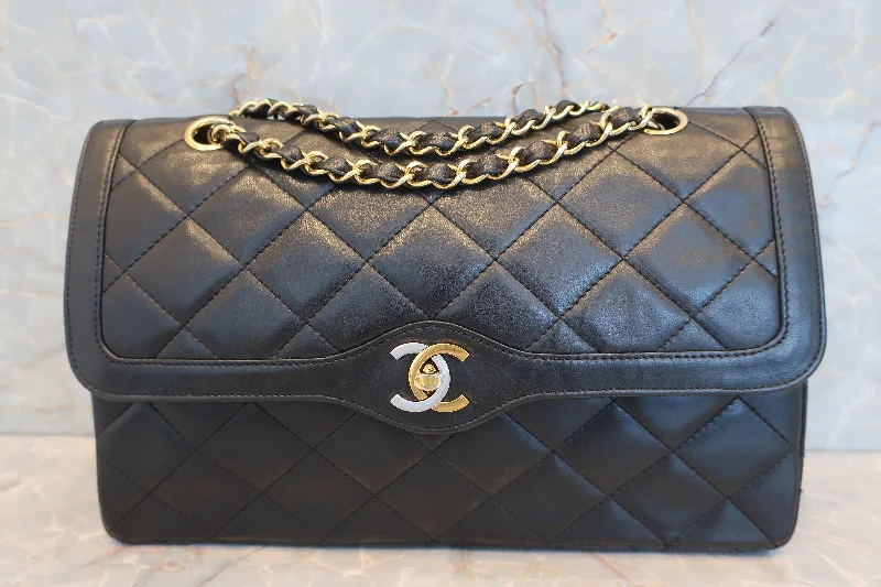 CHANEL/シャネル パリ限定マトラッセダブルフラップチェーンショルダーバッグ ラムスキン ブラック/ゴールド金具 ショルダーバッグ 600100207