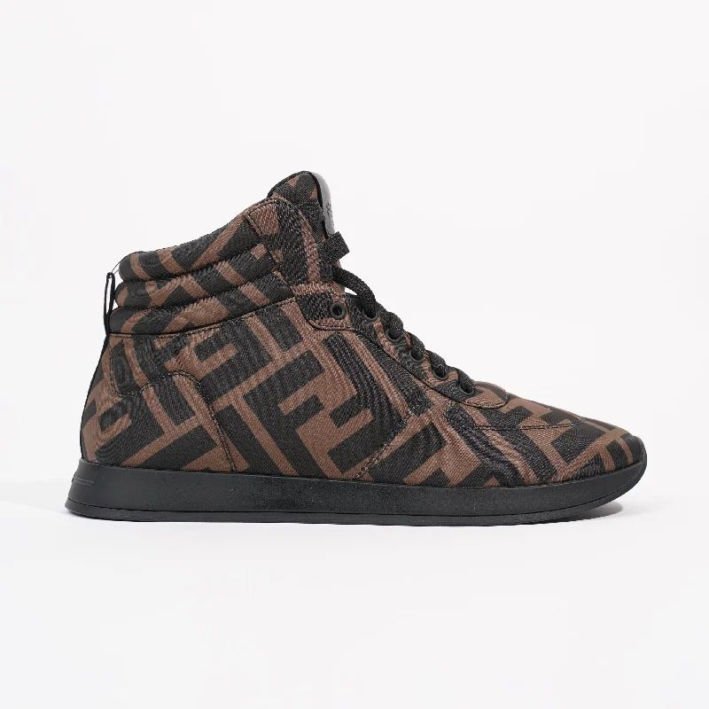 Fendi Womens Logo High Top Sneaker Zucca Monogram EU 36.5 / UK 3.5