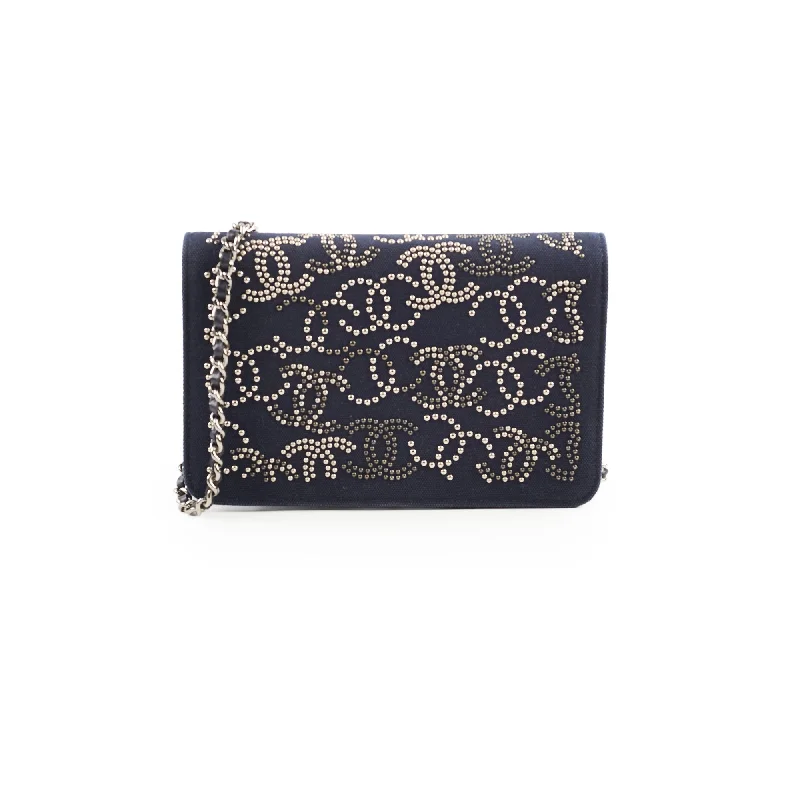 Chanel Wallet On Chain WOC Navy Canvas