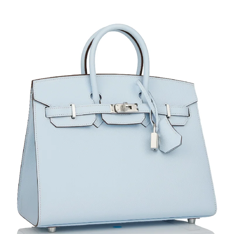 Hermes Birkin Sellier 25 Bleu Brume Epsom Palladium Hardware