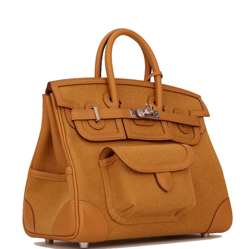 Hermes Birkin Cargo 25 Desert/Sesame Swift and Toile Canvas Palladium Hardware - Payment 2 for SS