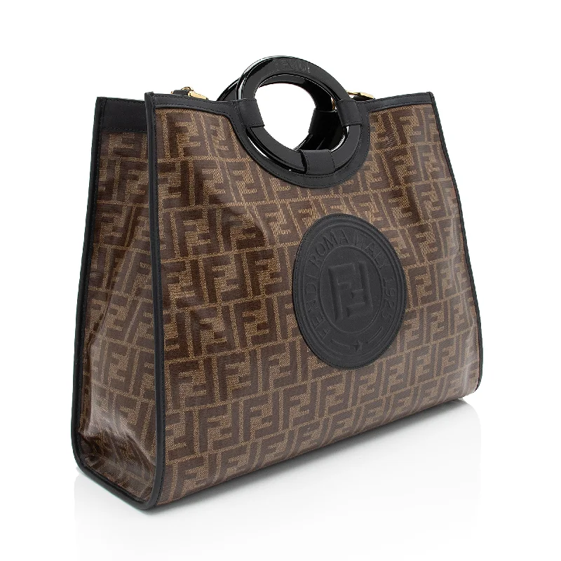 Fendi FF Coated Canvas 1974 Runaway Shopper Tote (SHF-tIEaHe)