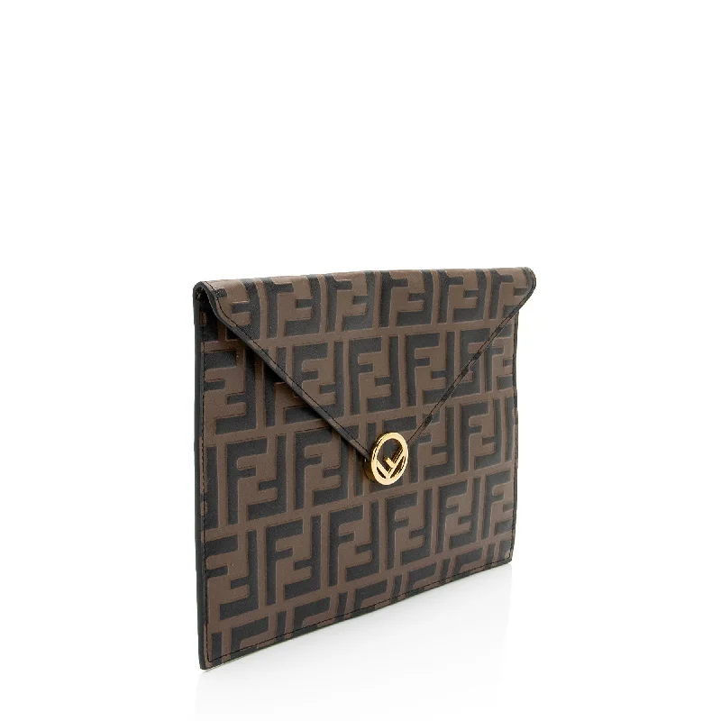 Fendi FF Embossed Calfskin 1974 Envelope Pouch (SHF-qYNeEa)