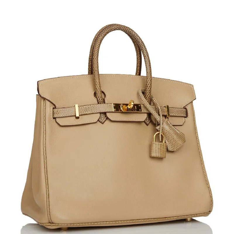 Hermes Special Order (HSS) Birkin 25 Ficelle Lizard and Argyle Swift Gold Hardware - Payment 2