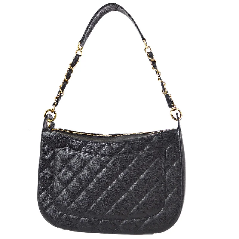 Chanel 2004-2005 Hobo Bag Black Caviar