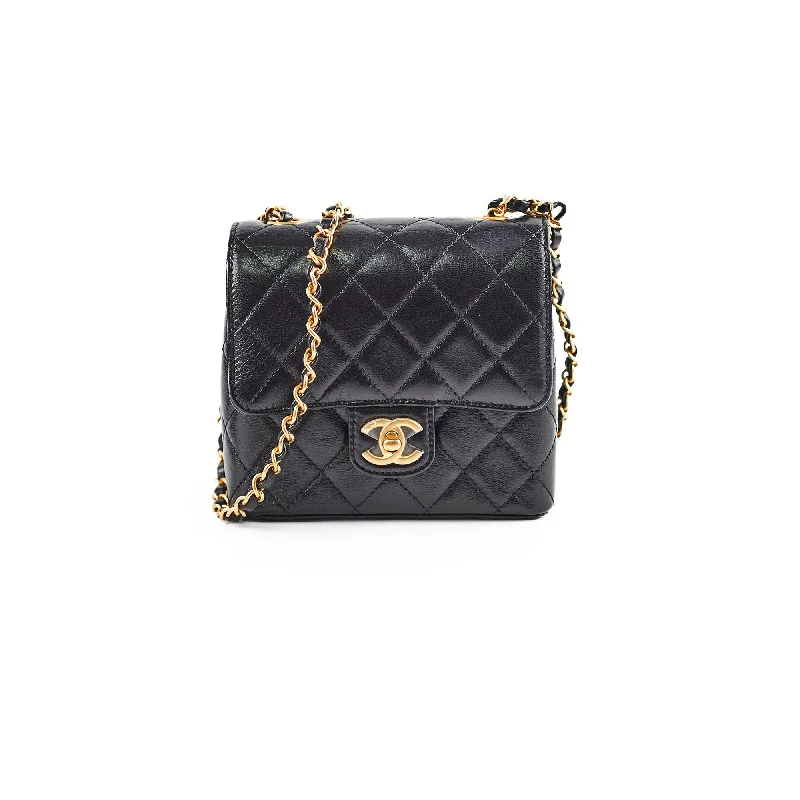 Chanel Seasonal Square Black Goat Skin Microchipped 2022