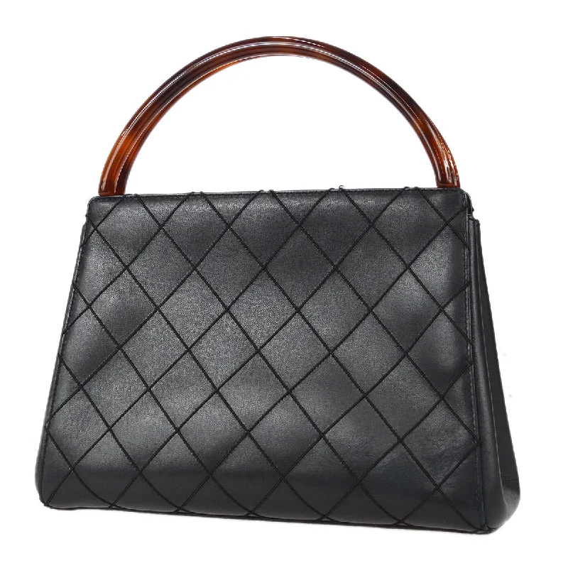 Chanel 1997-1999 Tortoiseshell Handbag Black Calfskin