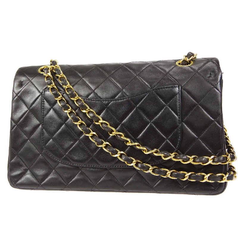 CHANEL 1997-1999 Classic Double Flap Medium Black Lambskin