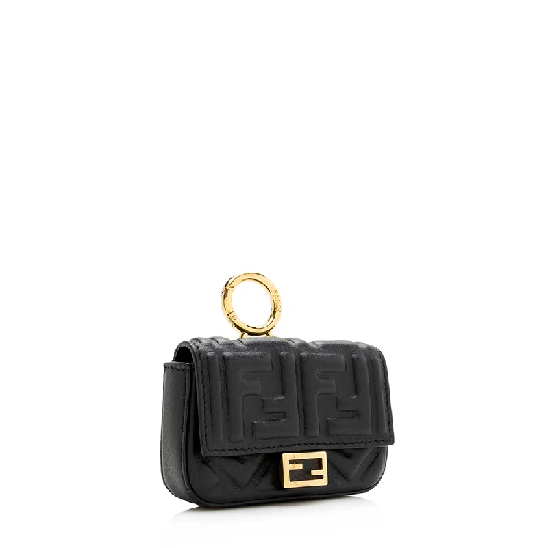 Fendi FF Embossed Nano Baguette Charm Crossbody Bag (SHF-21252)