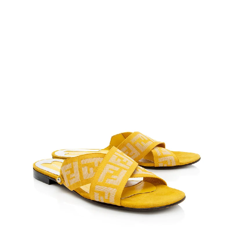 Fendi FF Slide Sandals - Size 7 / 37 (SHF-17944)