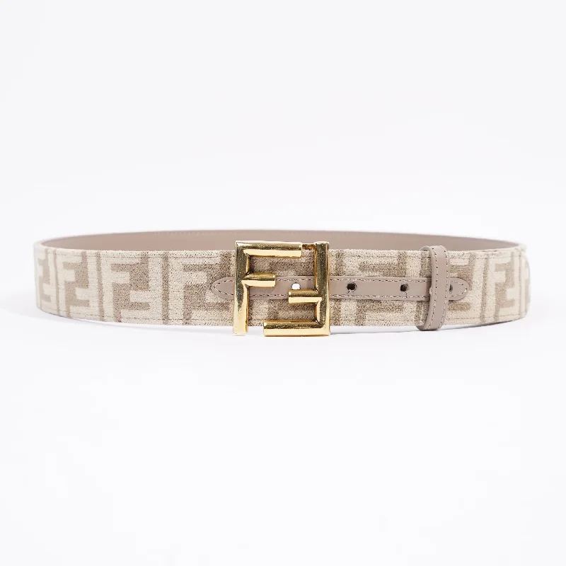 Fendi FF Belt Beige / Grey Canvas 90cm 36"