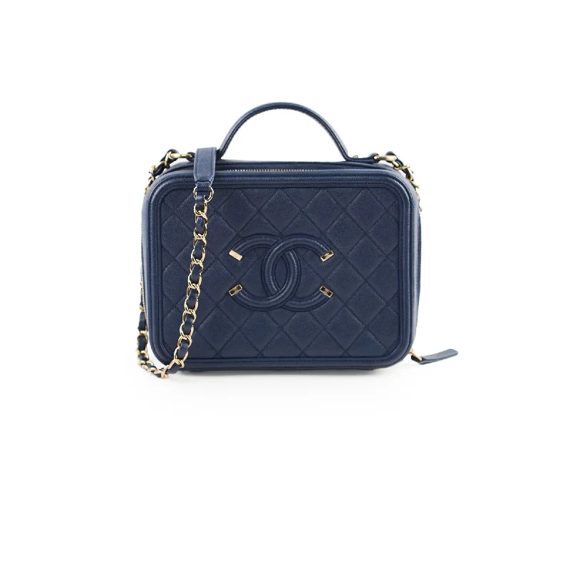 Chanel Filigree Vanity Navy Blue Caviar - Series 29