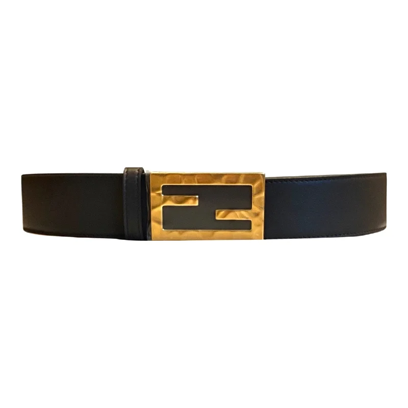 Fendi Black Smooth Calfskin Leather Belt Size 105