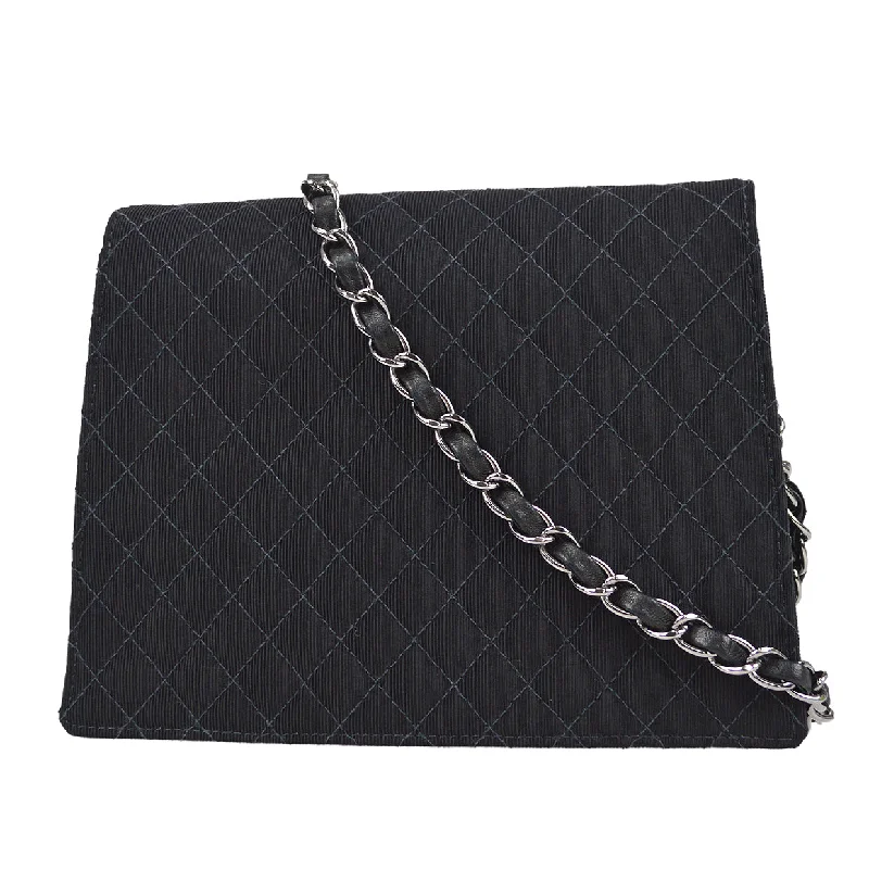 Chanel 2004-2005 Emblem Chain Shoulder Bag Black