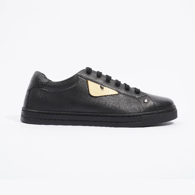 Fendi Monster Eye Sneaker Black Leather EU 39 UK 6