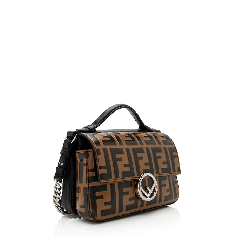 Fendi FF Embossed Calfskin Double Micro Baguette Bag (SHF-22023)