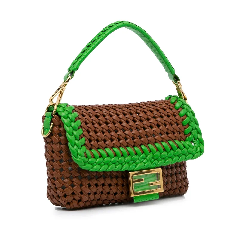 Fendi Medium Woven Leather Baguette Bag (SHG-TagzzS)