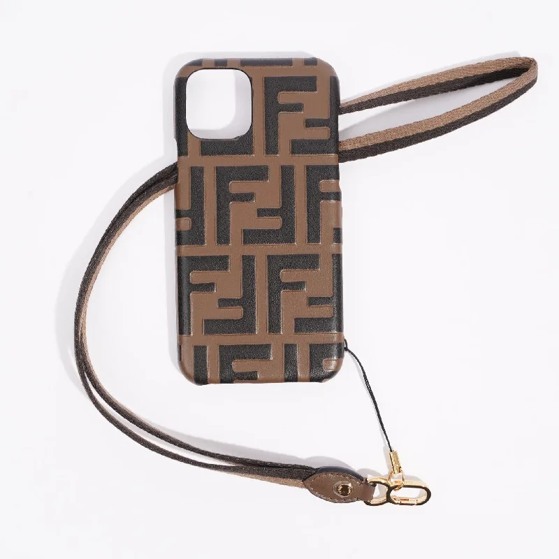 Fendi Womens Iphone 11 Pro Case Monogram Acetate